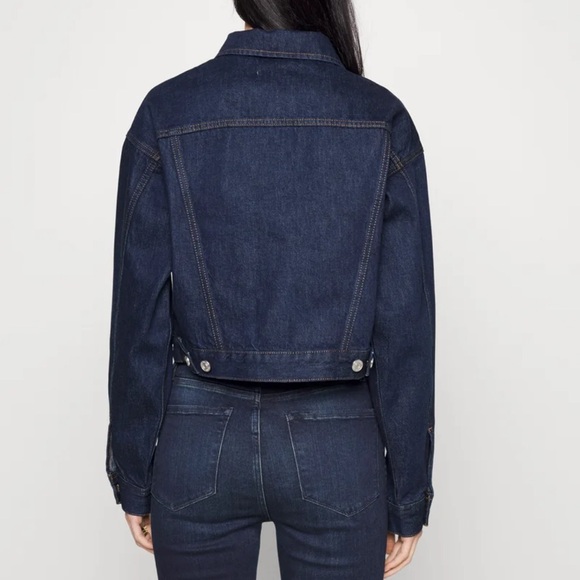 FRAME 
EXPOSED ZIP CROPPED JACKET - DENIM JACKET - Picture 3 of 5